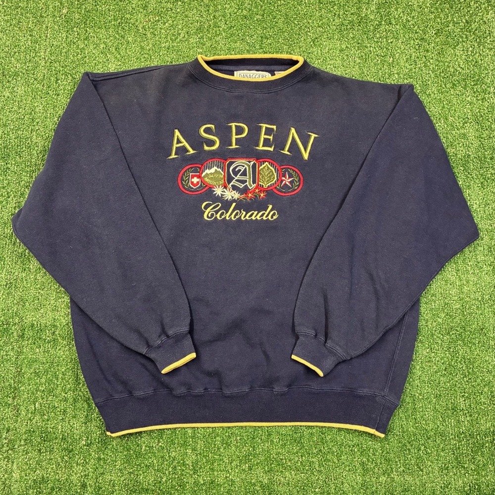 Vintage 90s Embroidered Aspen Colorado Crewneck Sweatshirt
